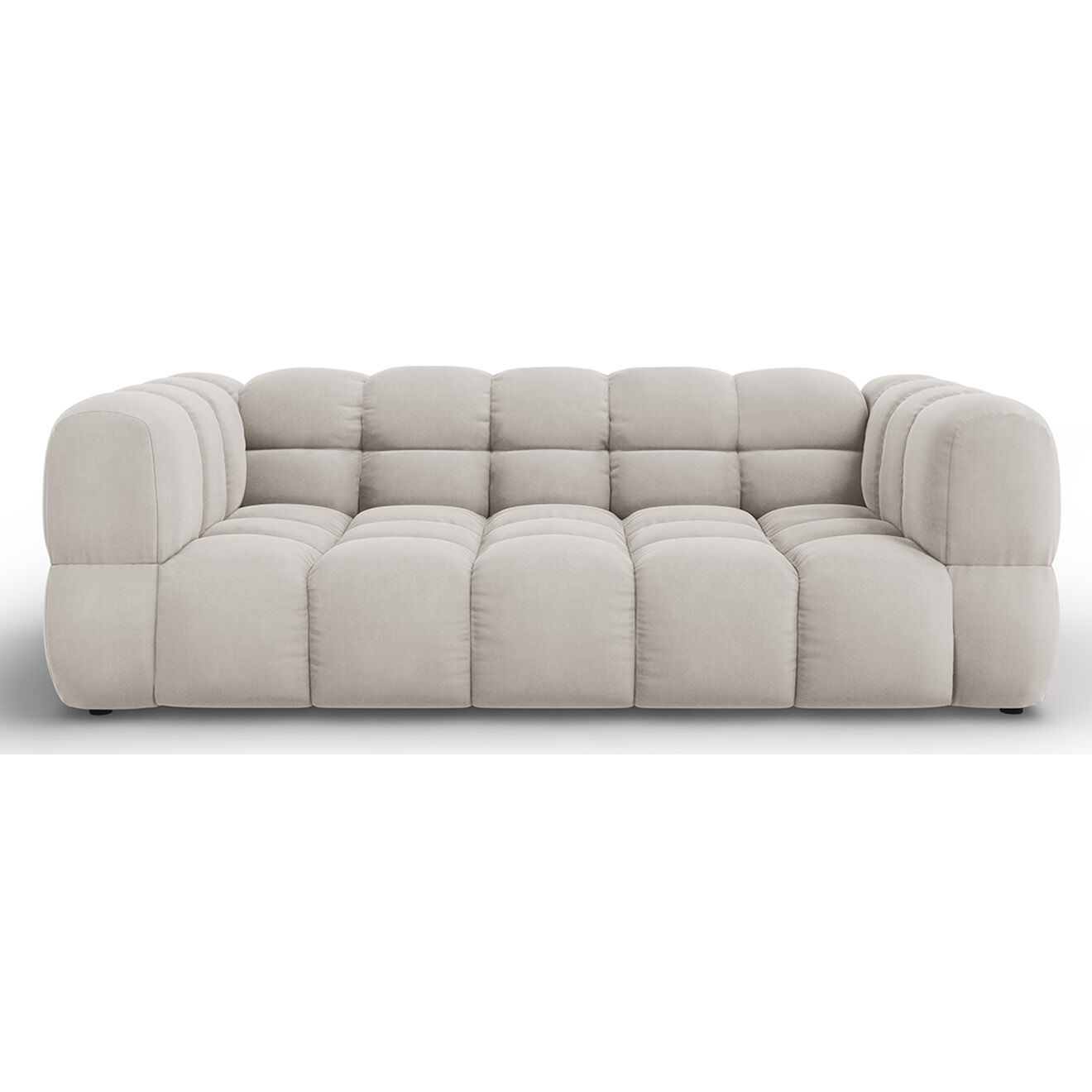 Mazzini Sofas Canapé Velours Aster 3 Places ivoire - 214x102x75 cm