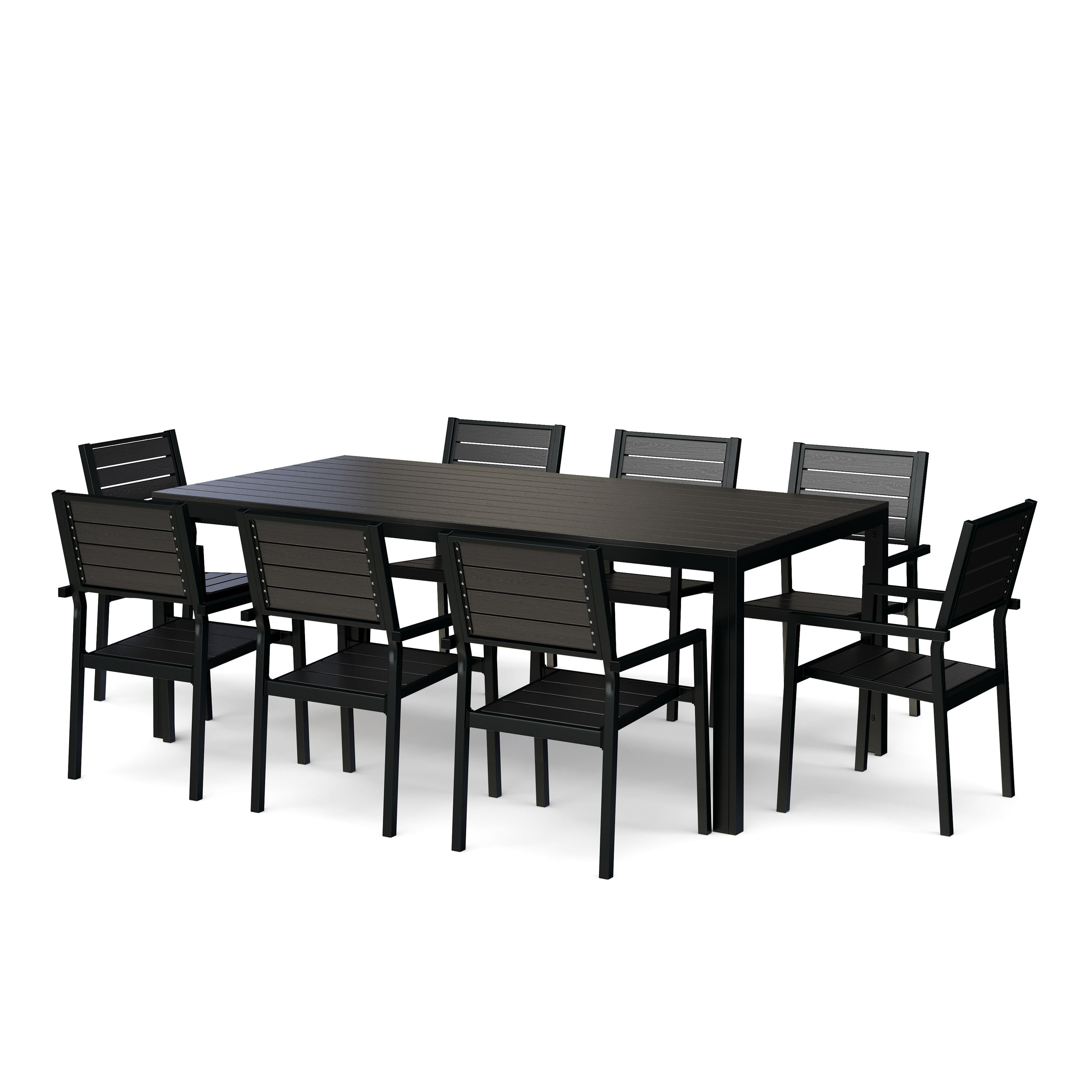 Gartenmöbel Set KAVO 8 Stühle schwarz