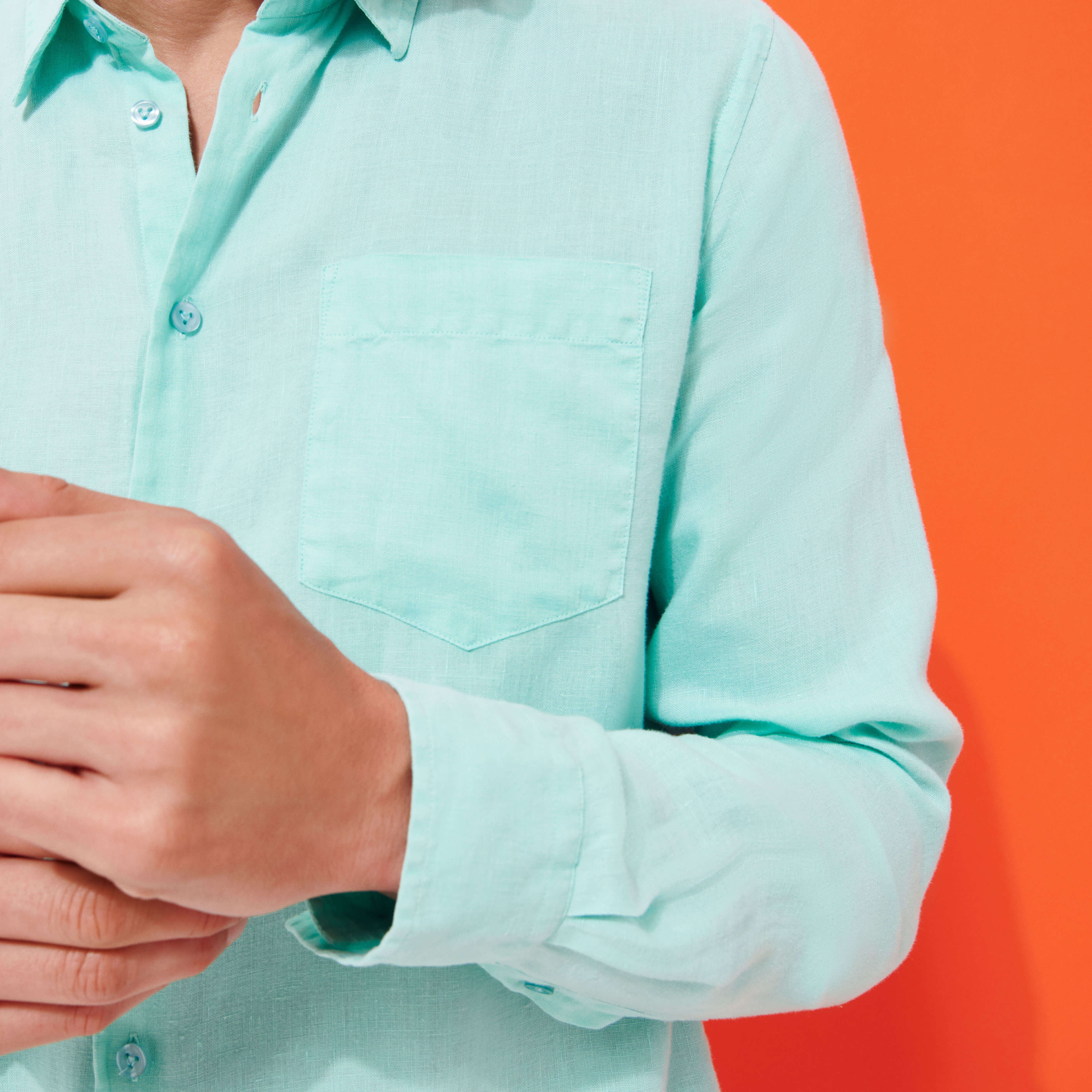 Chemise en lin homme unie