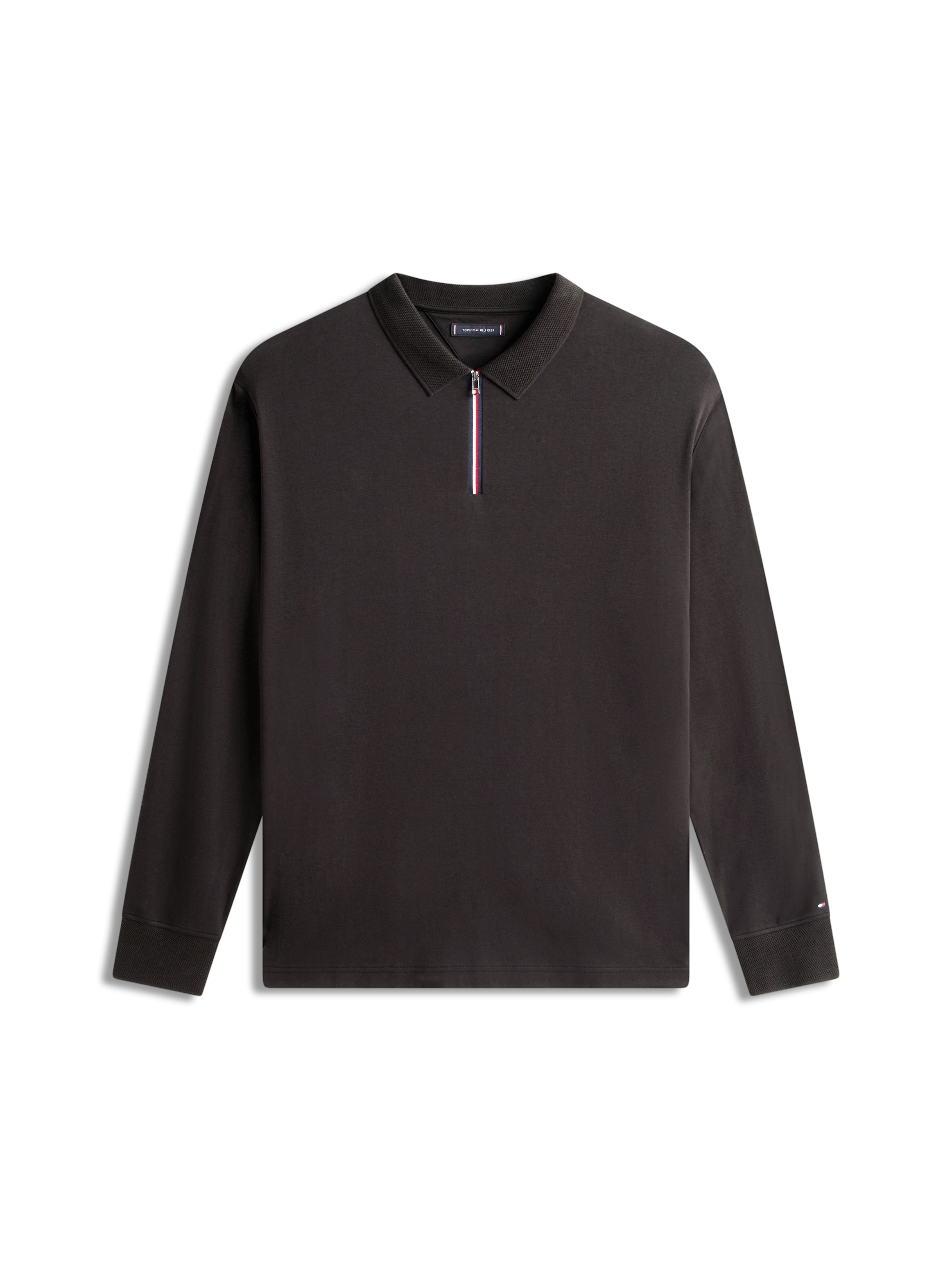 Tommy Hilfiger Big & Tall Langarm-Poloshirt »ZIP INTERLOCK POLO«, Grosse Grössen