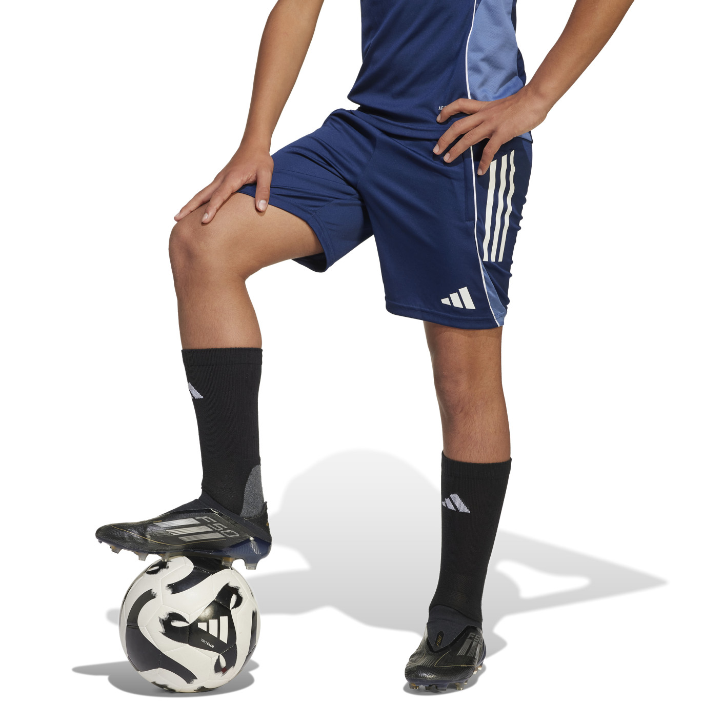 Adidas Tiro 25 Competition Trainingsbroekje Kids Donkerblauw Wit Lichtblauw