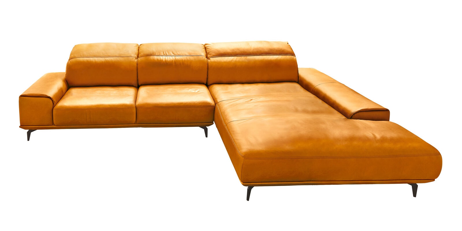 Musterring Ecksofa MR 2490 Lederbezug Kurkumagelb