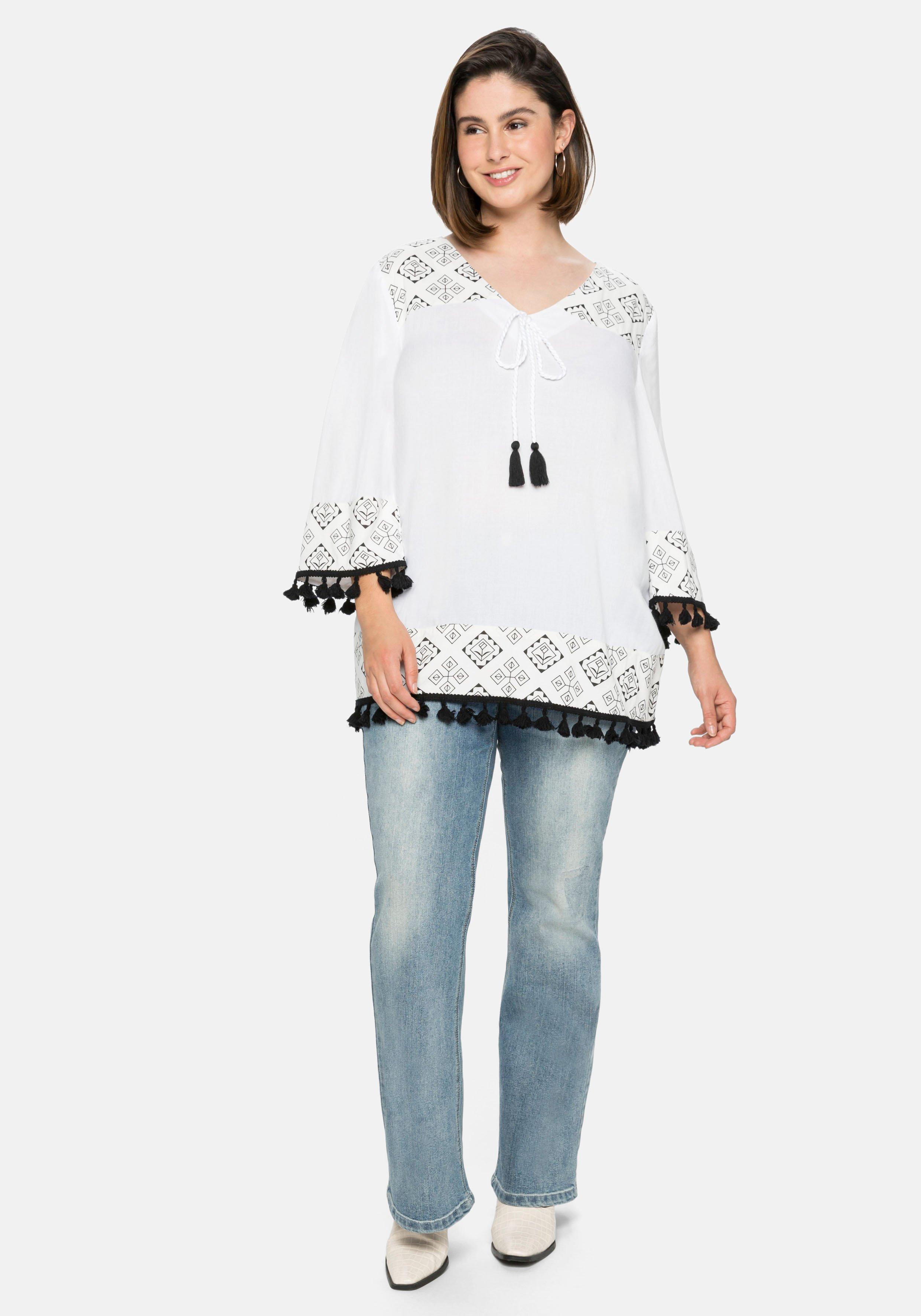 Tunika im Boho-Look, mit weiten 3/4-Ärmeln