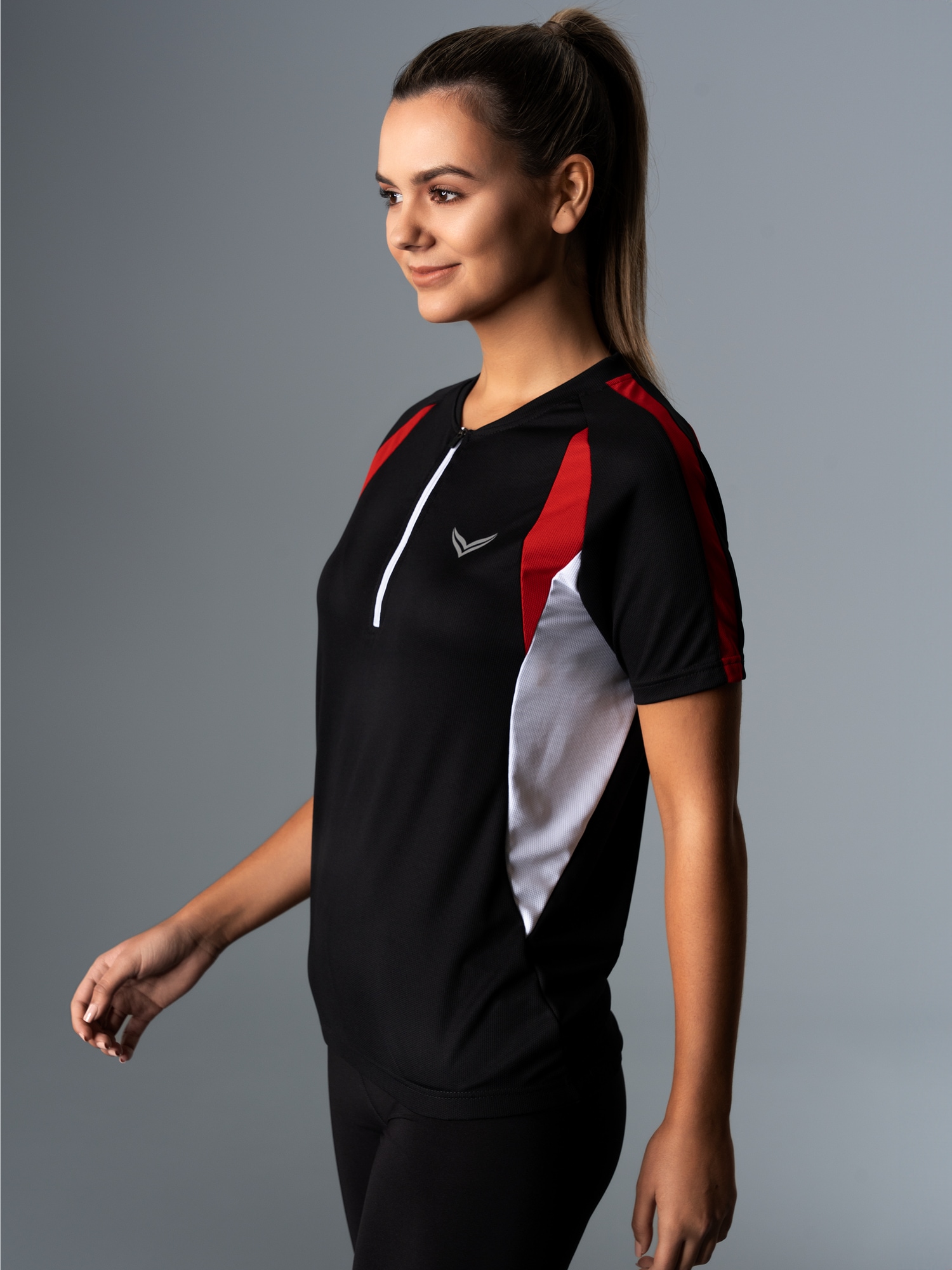 Fahrradtrikot aus atmungsaktivem COOLMAX®-Material Schwarz