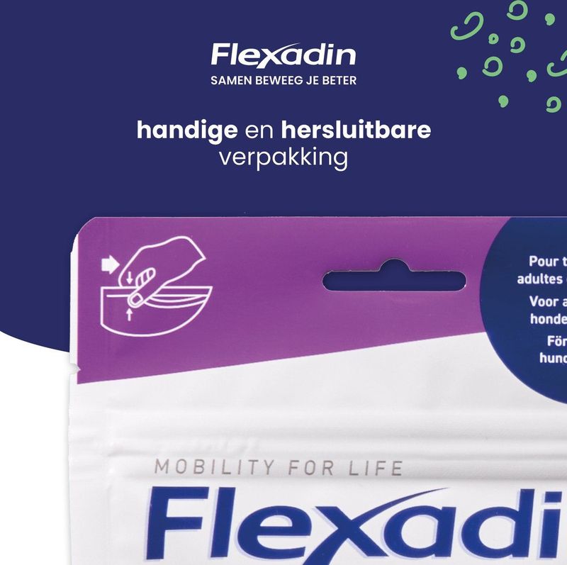 Flexadin Young Dog Maxi - voedingssupplement ter ondersteuning van gewrichten voor jonge honden vanaf 10kg (60 Kauwbrokjes)