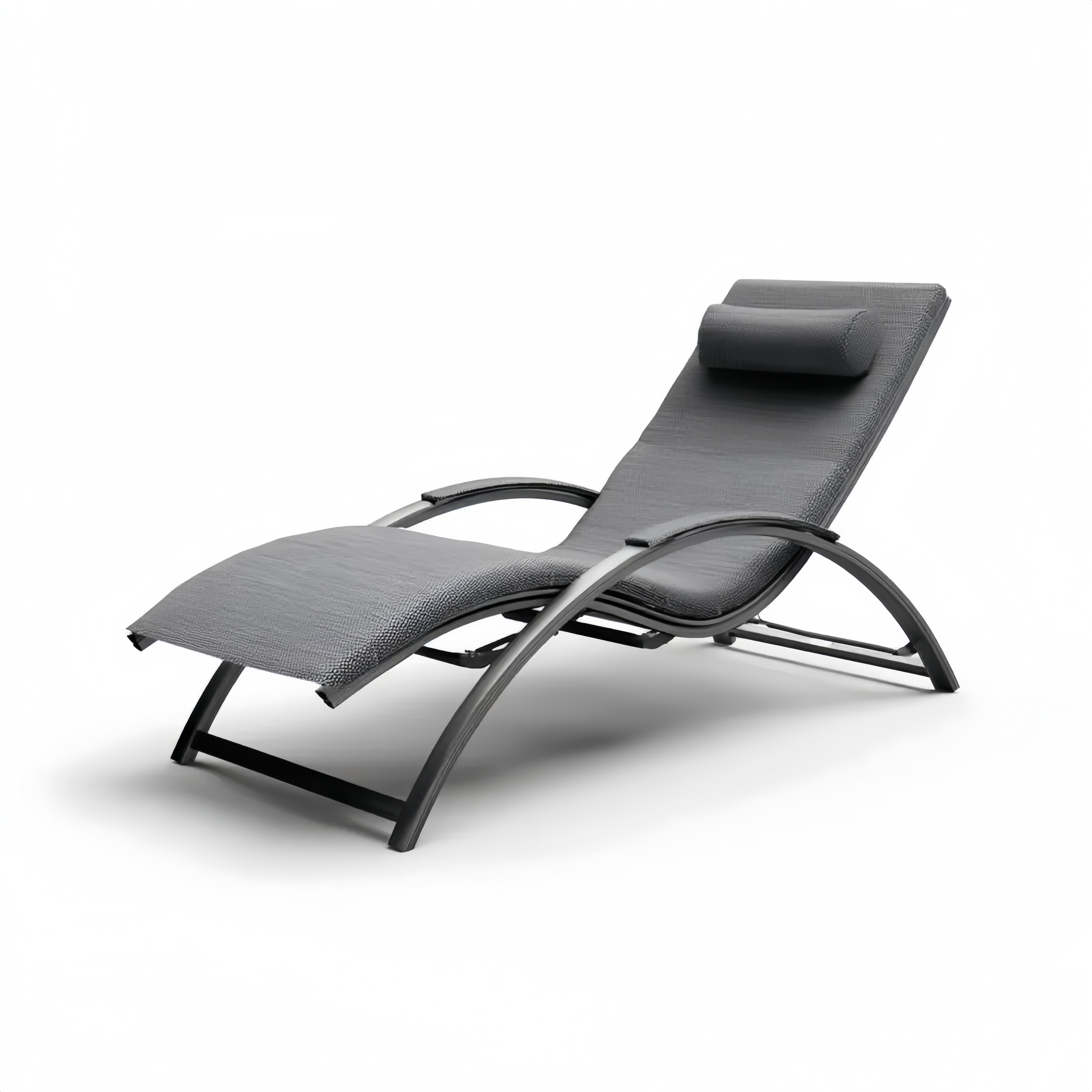 Gartenliege Metall 180x60x80 cm - Modernes Design in Grau