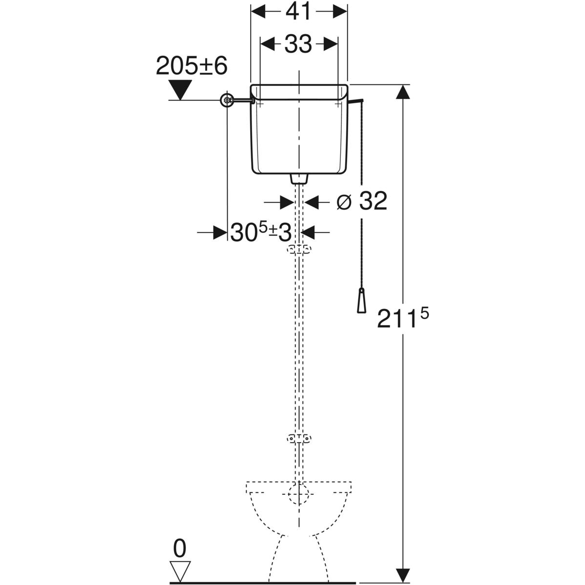 Geberit hooghangend reservoir met deksel alpien wit