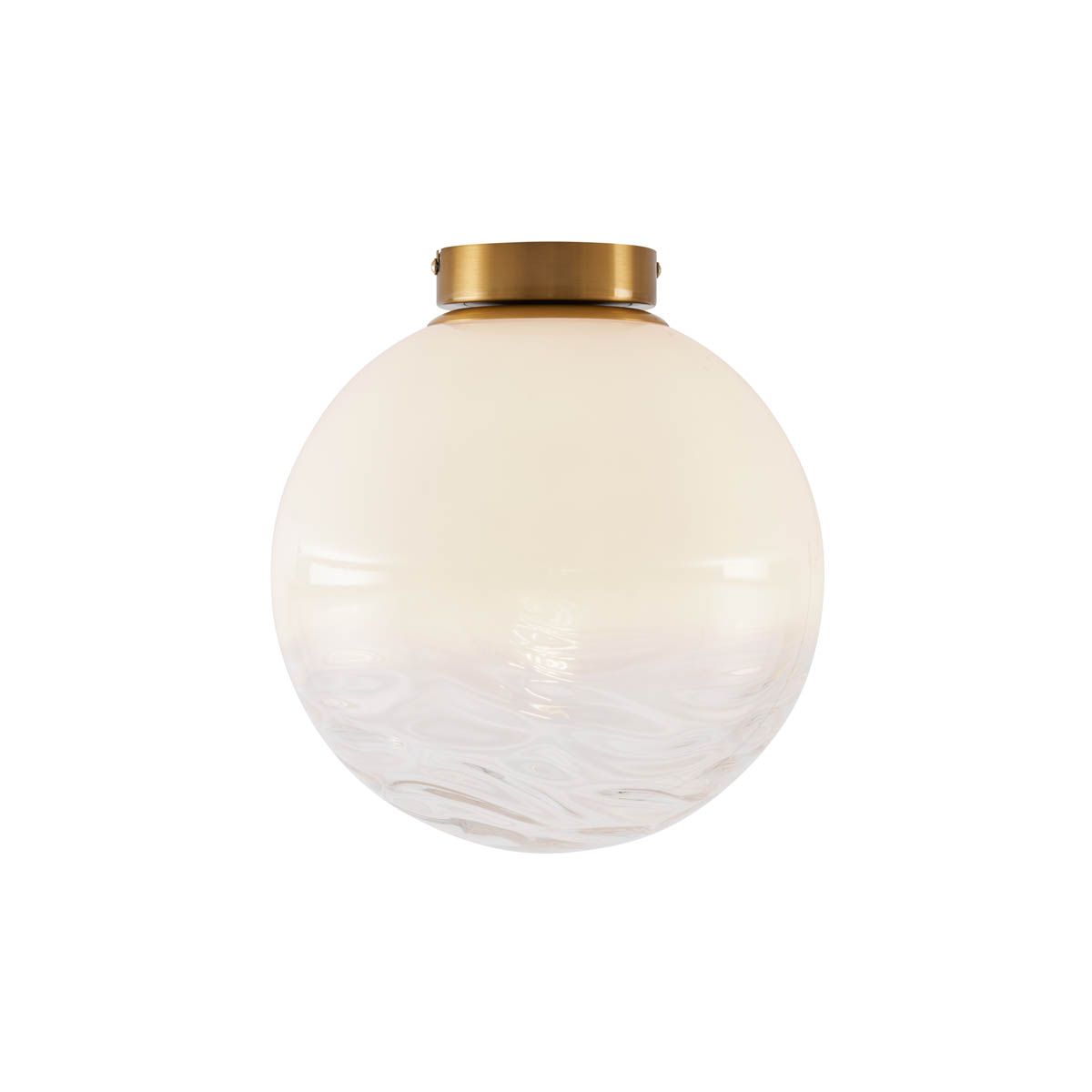 Design plafondlamp messing met wit fading glas - Pillon