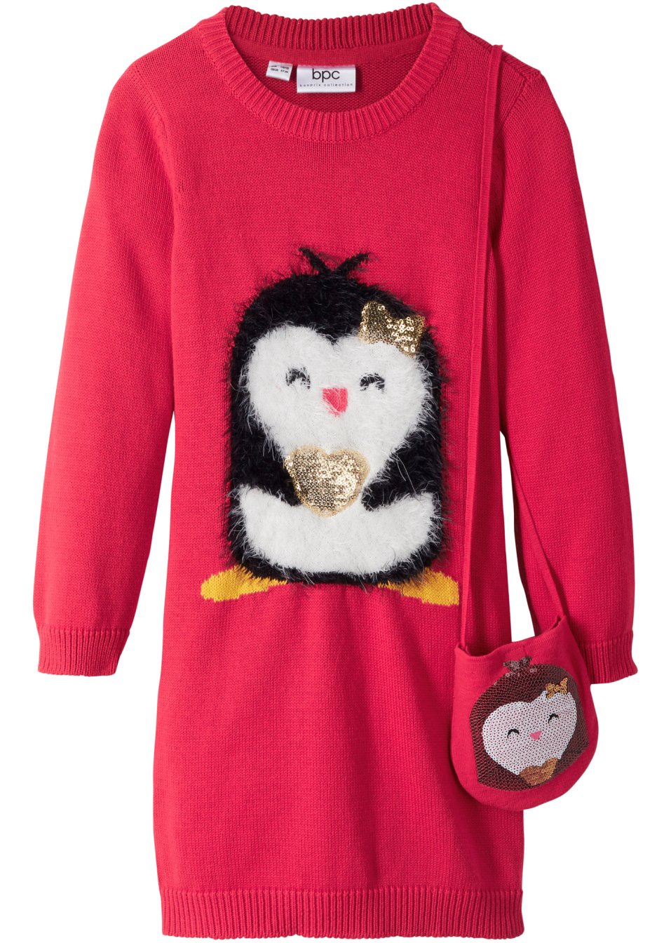 Robe en maille fille avec sac (Ens. 2 pces.)