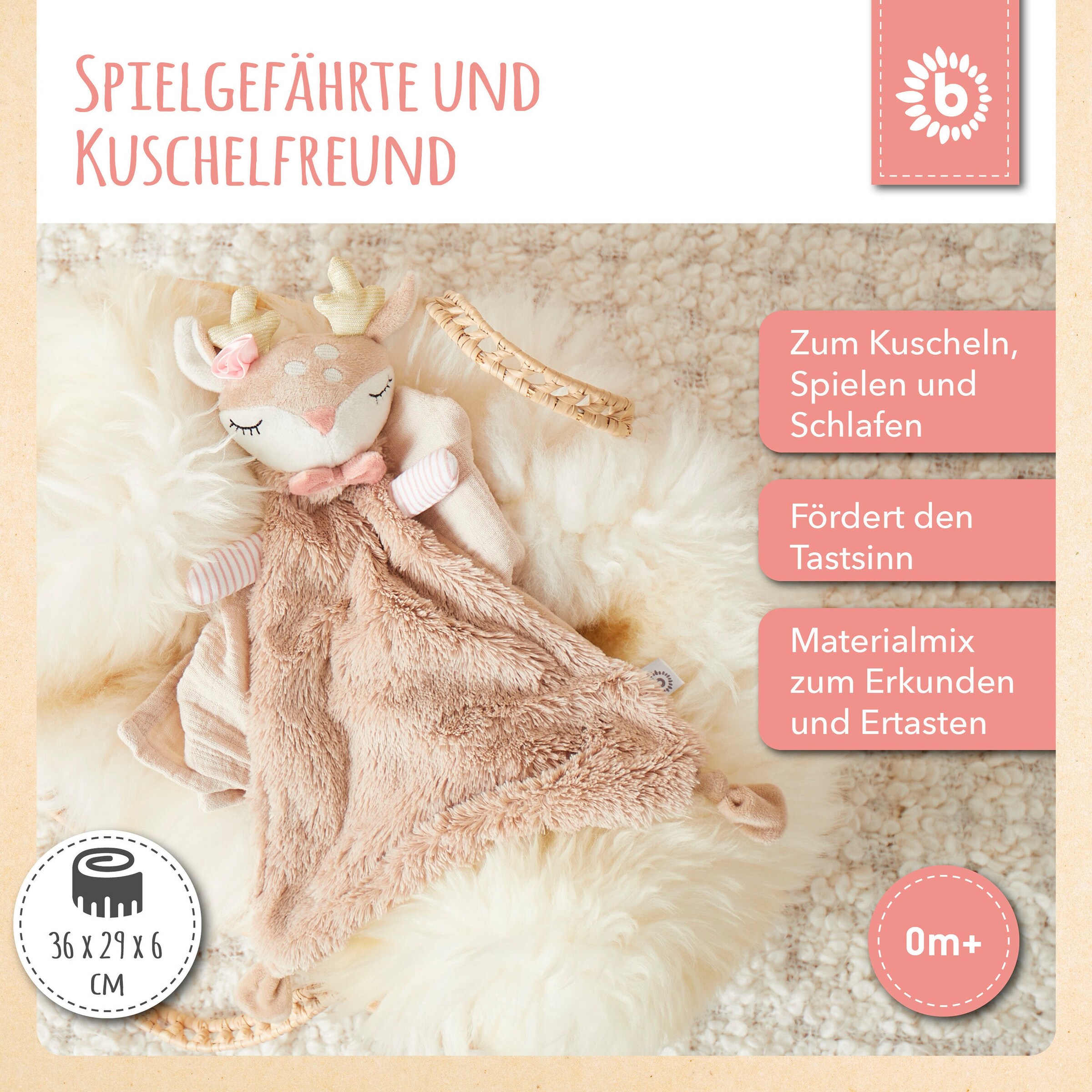 Bieco Schmusetuch Reh - ab Geburt Beige