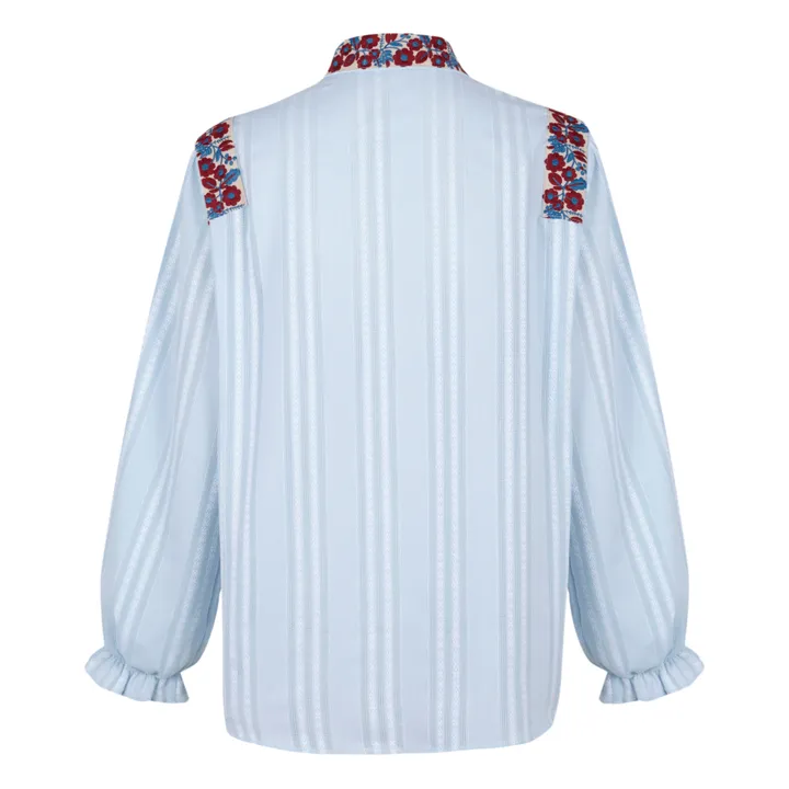 JoSephine Chemise Mojito Broderies Rayures | Bleu ciel