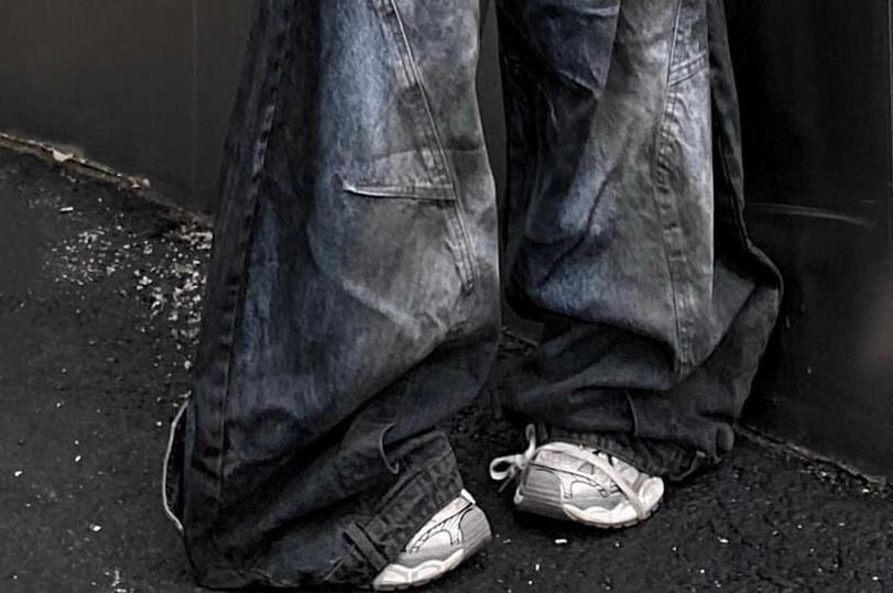 Coline - Lage taille gewassen wijde jeans