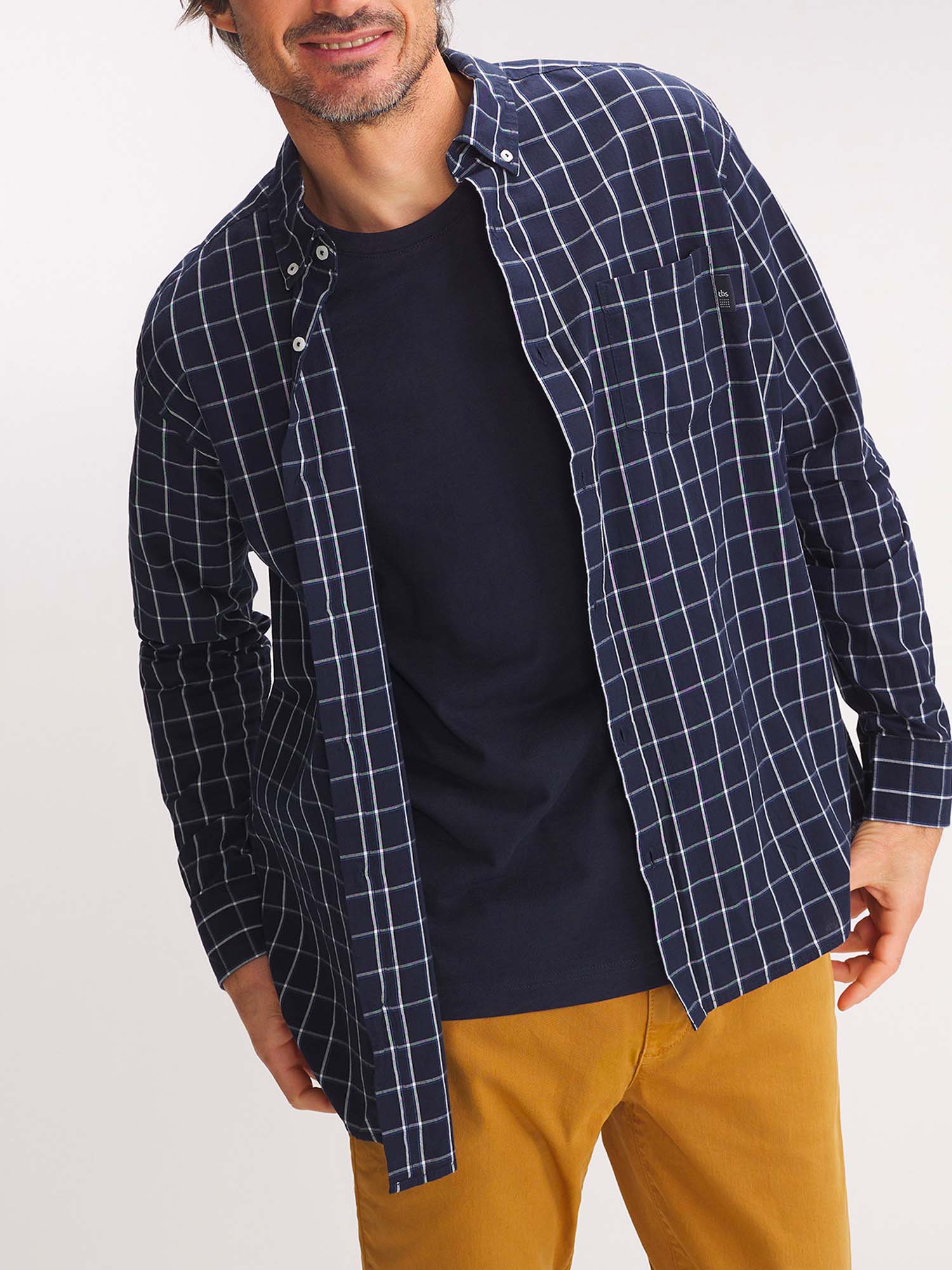 Chemise Homme A Carreaux Marine