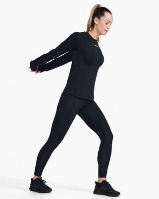 2XU Ignition Base Layer Topp med Lange Ermer, Black/Silver Reflective