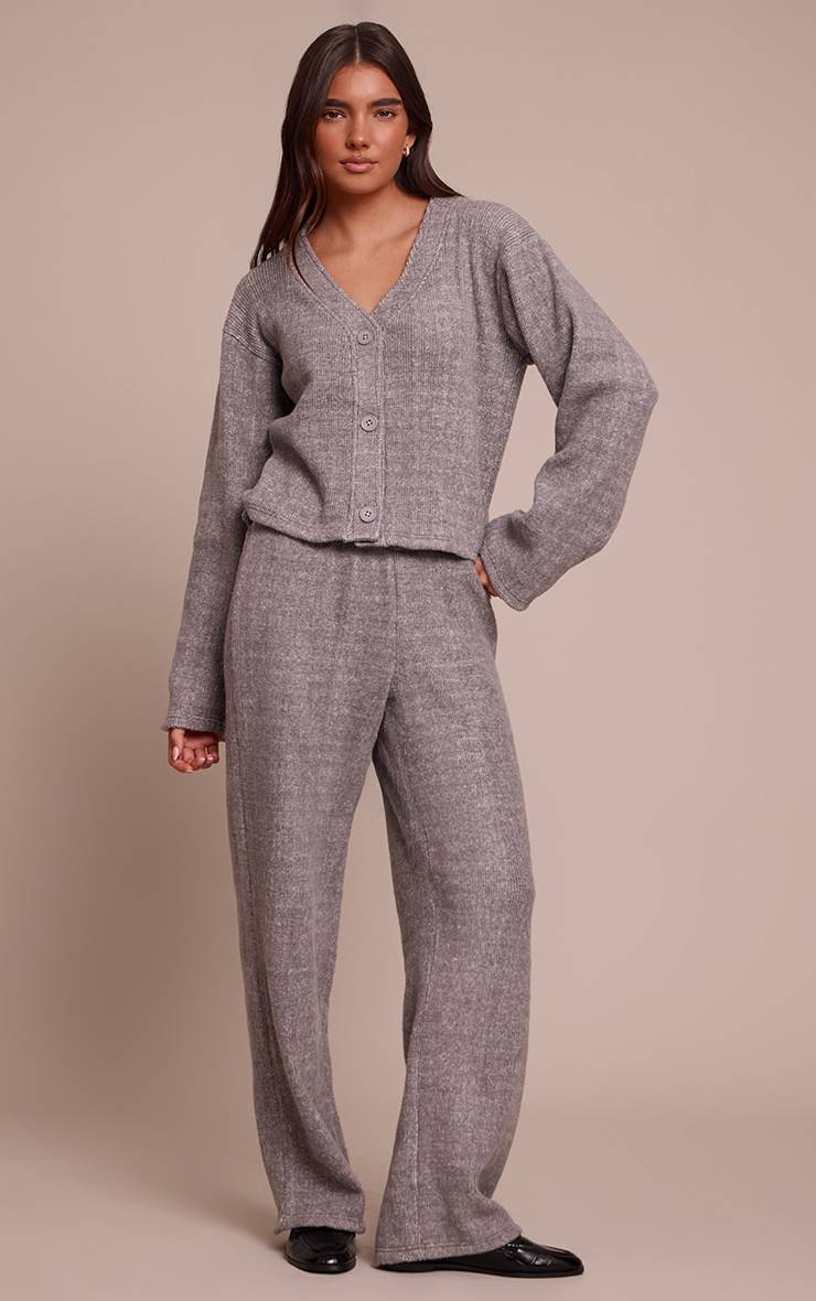 Charbon Pantalon Large Côtelé Épais Doux Brossé