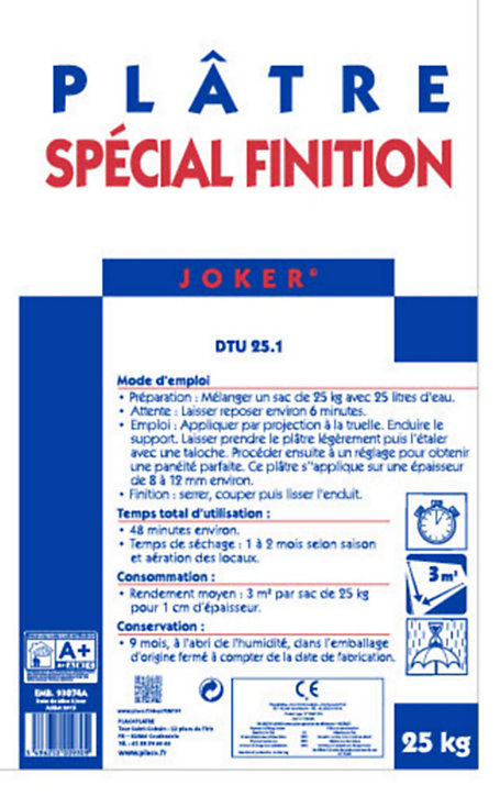 Plâtre surfin spécial finition Joker 25 kg