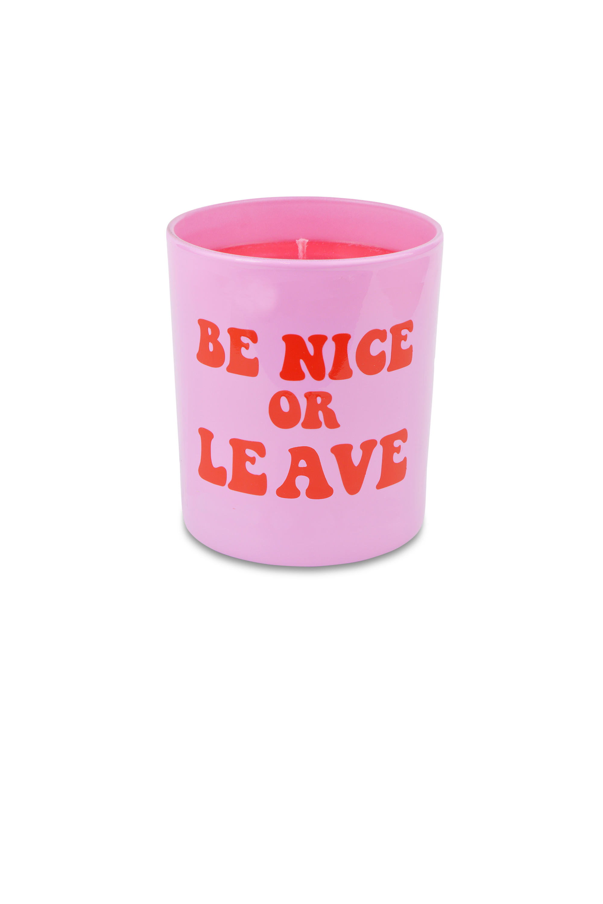 FLAMINGO CANDLES Bougie POMEGRANATE & FIG BE NICE OR LEAVE PINK & RED CANDLE Rose