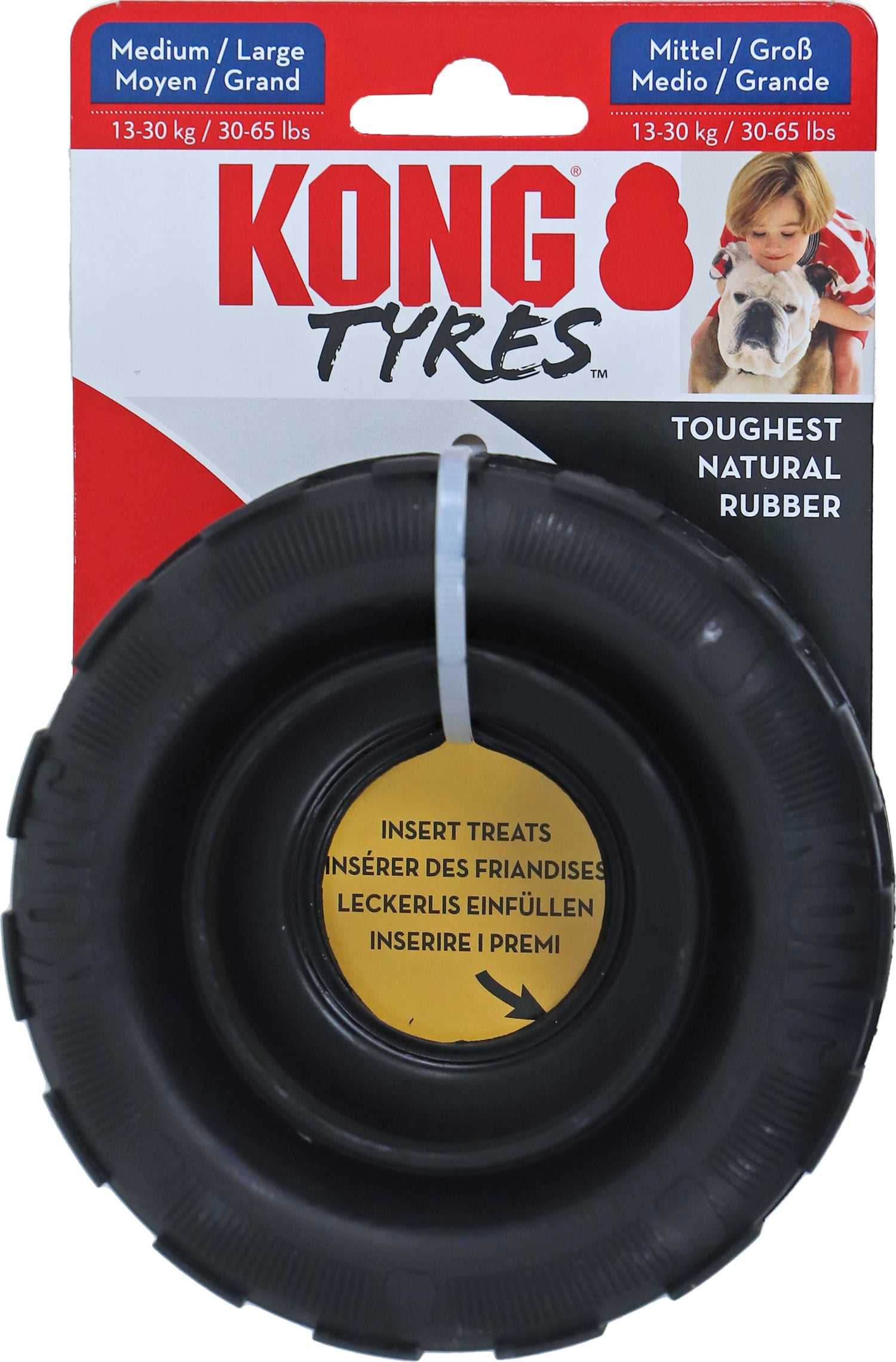 Kong hondenspeelgoed Tyres M/L zwart D 11 H 5 cm