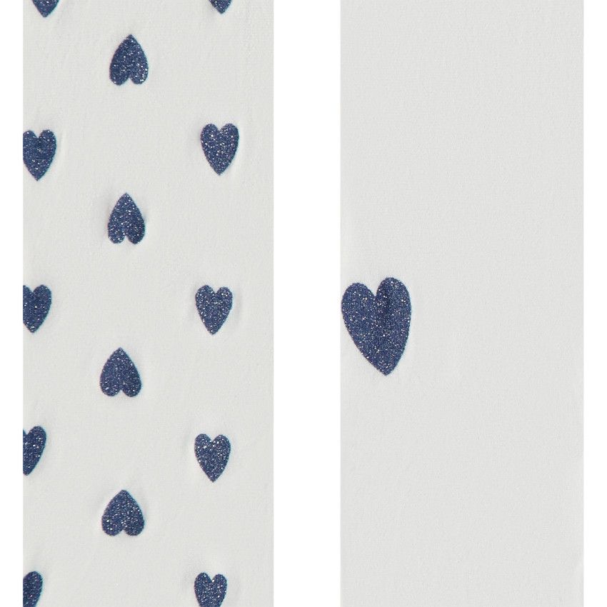 Lot de 2 collants fins motifs cœurs pour bébé fille - Ecru