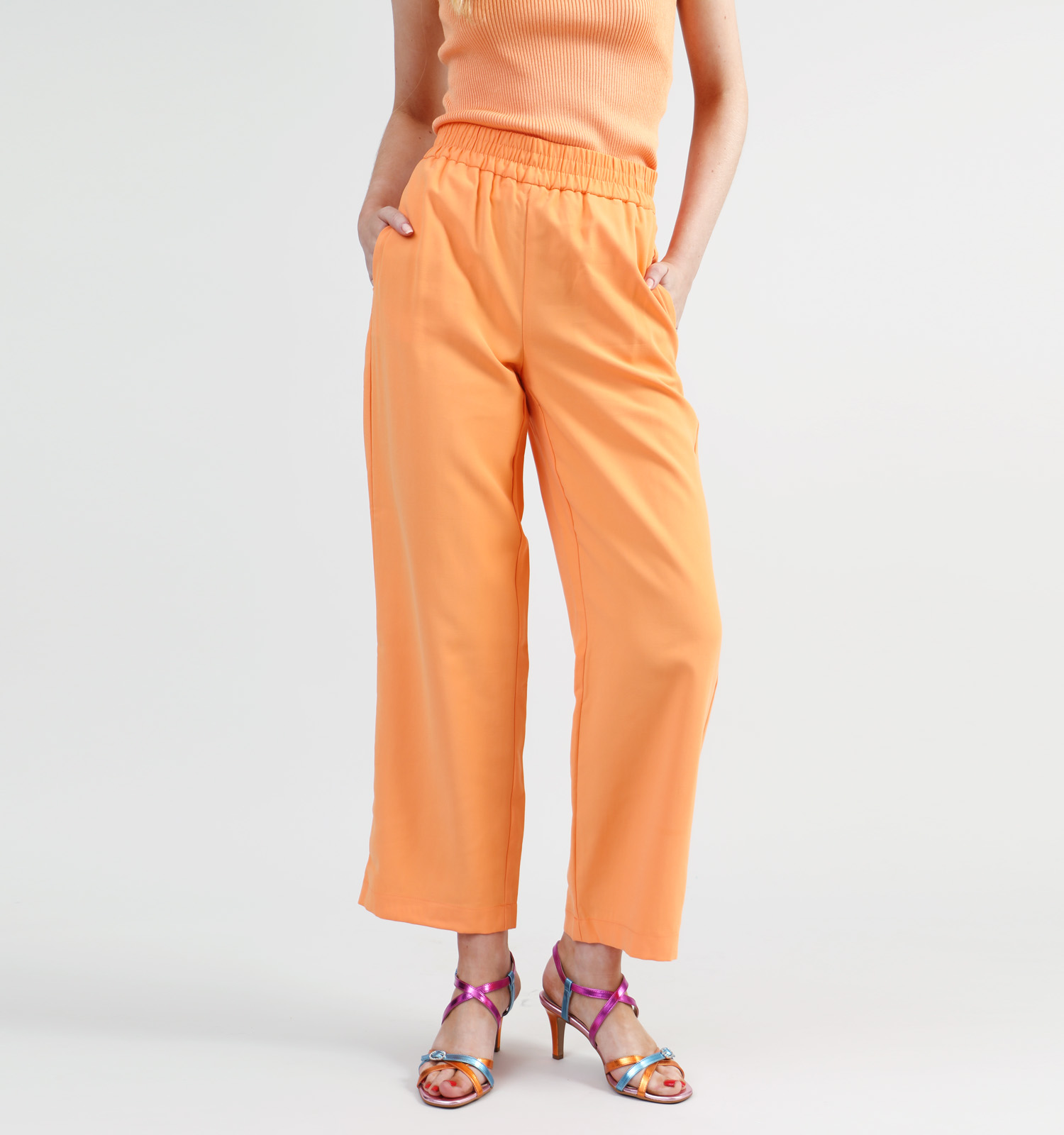 Wijde broek oranje L30