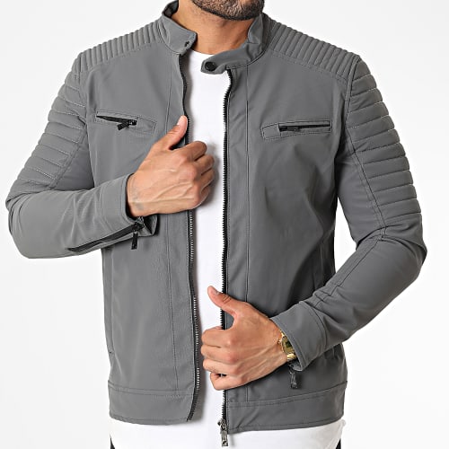 Veste Biker 117 Gris Anthracite