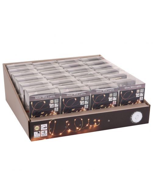 Homestyle Zilverdraad Verlichting Bo Ip44 - Verlichting - Warm Wit 20 led Op Batterij