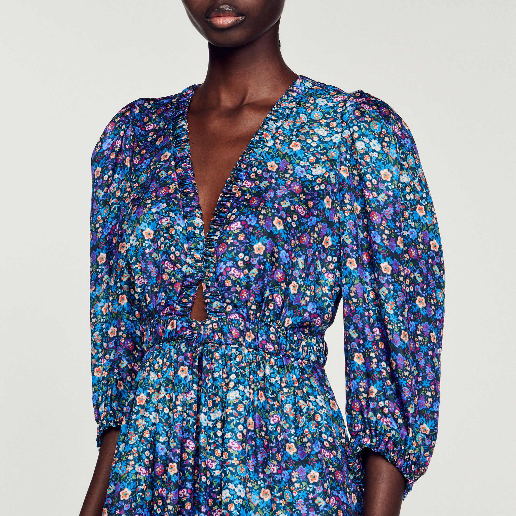 Robe longue imprime fleuri
