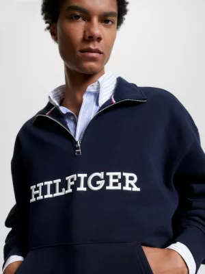 Moletom Hilfiger Monotype com meio zíper Archive
