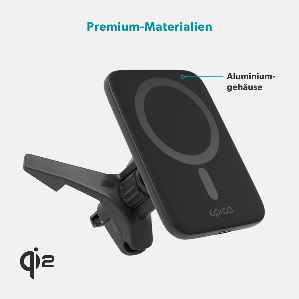 (15W) MagSafe Auto KFZ Halterung für Lüftungsgitter Qi2 Wireless Fast Charging Ladestation (9915102100020) - Weiss