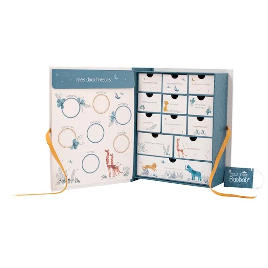 Sous mon baobab coffret naissance   Blanc/Bleu        de               Moulin Roty