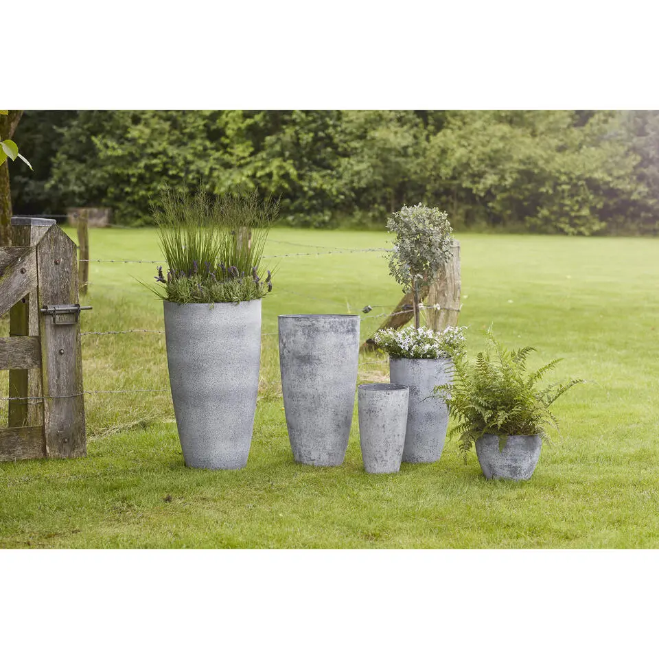 Ter Steege Plantenpot - betongrijs - kunststof-steenpoeder - 29x50 cm