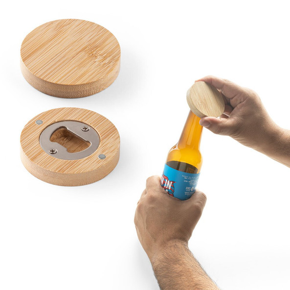 hi!dea 94573 - Sous-verre en bambou avec décapsuleur