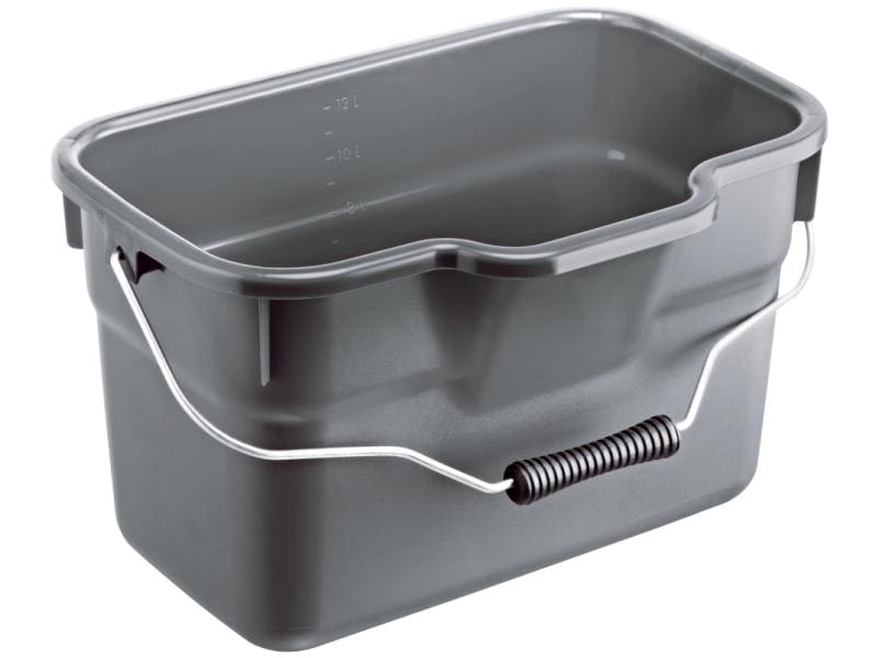 Rotho Putzeimer Basic 12 l, Grau Putzeimer eckig mit Tragegriff
