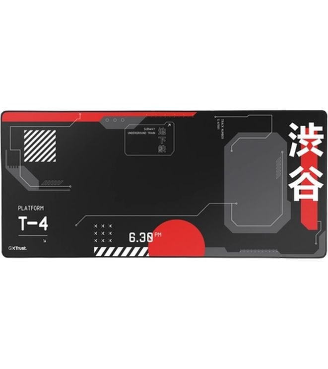 Trust Gaming-Mausmatte GXT 759 XXL Rot/Schwarz XXL-Gaming-Mauspad mit vernähtem Rand für komfortables und stabiles Gaming