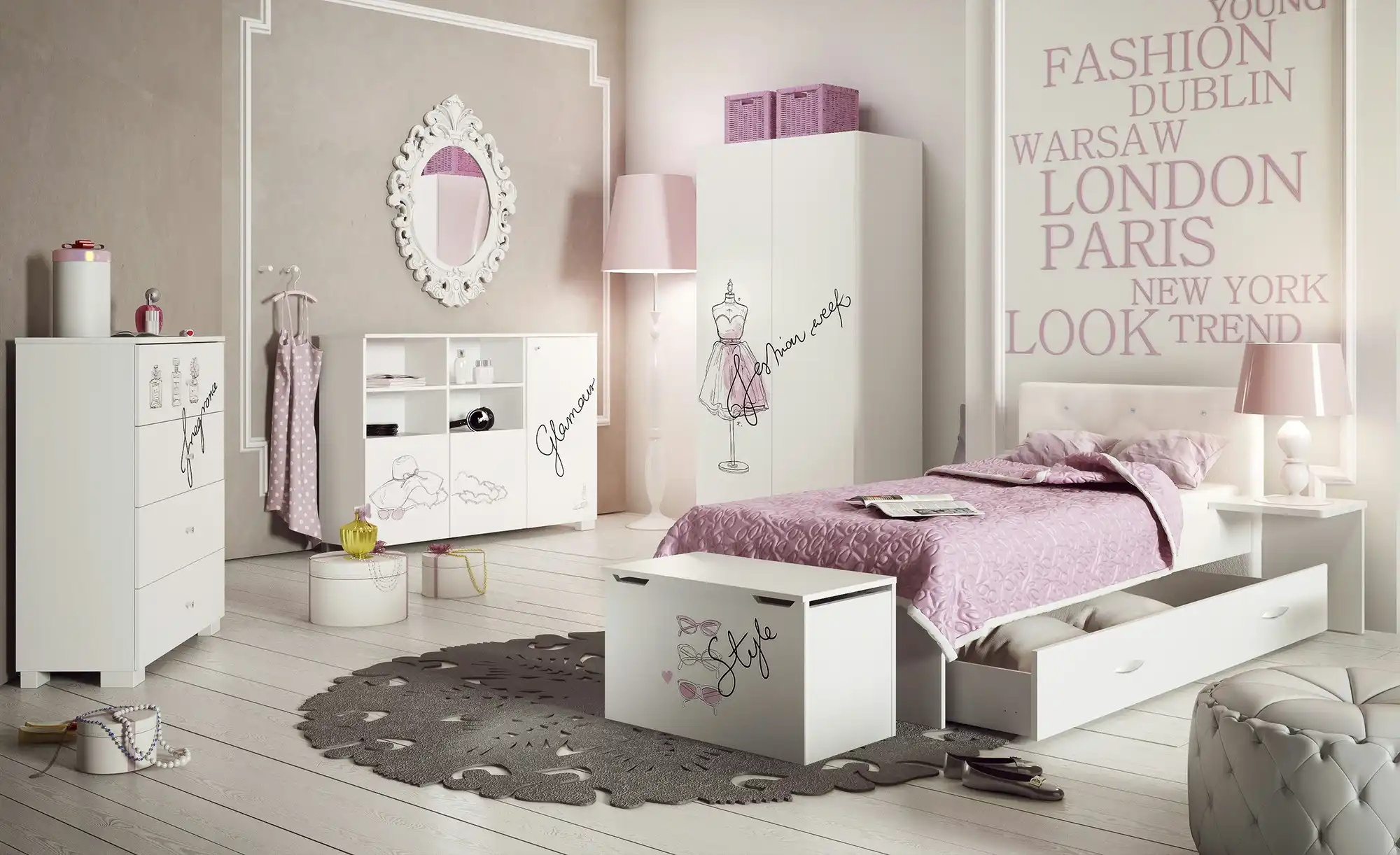 Kleiderschrank Fashion Pink