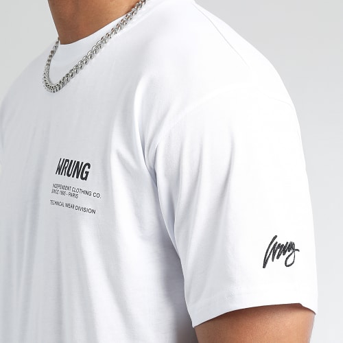 Tee Shirt Oversize Large Independent Blanc Noir