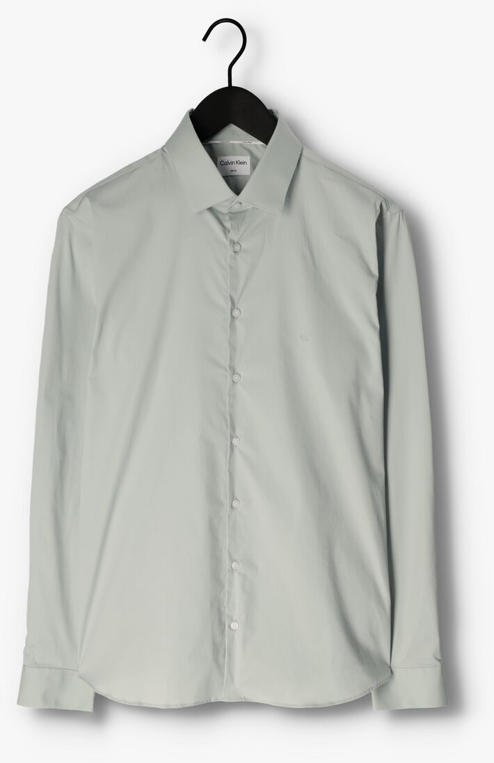 CALVIN KLEIN mint calvin klein klassiek overhemd poplin stretch slim shirt