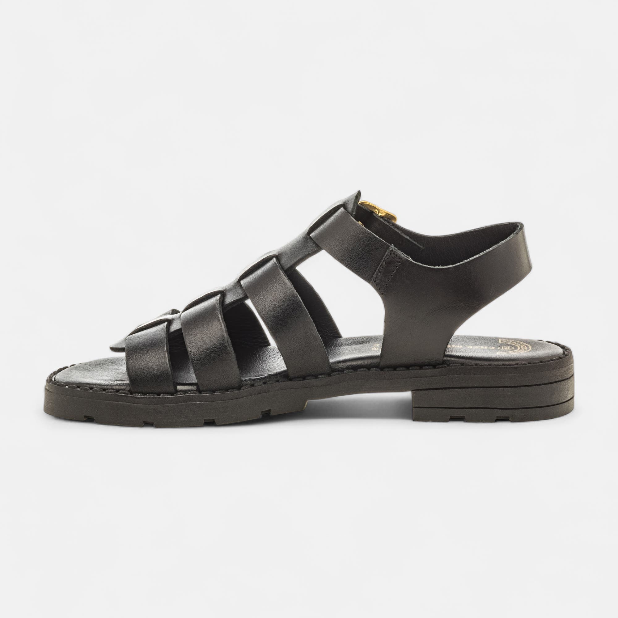 Sandales Femme en cuir noir