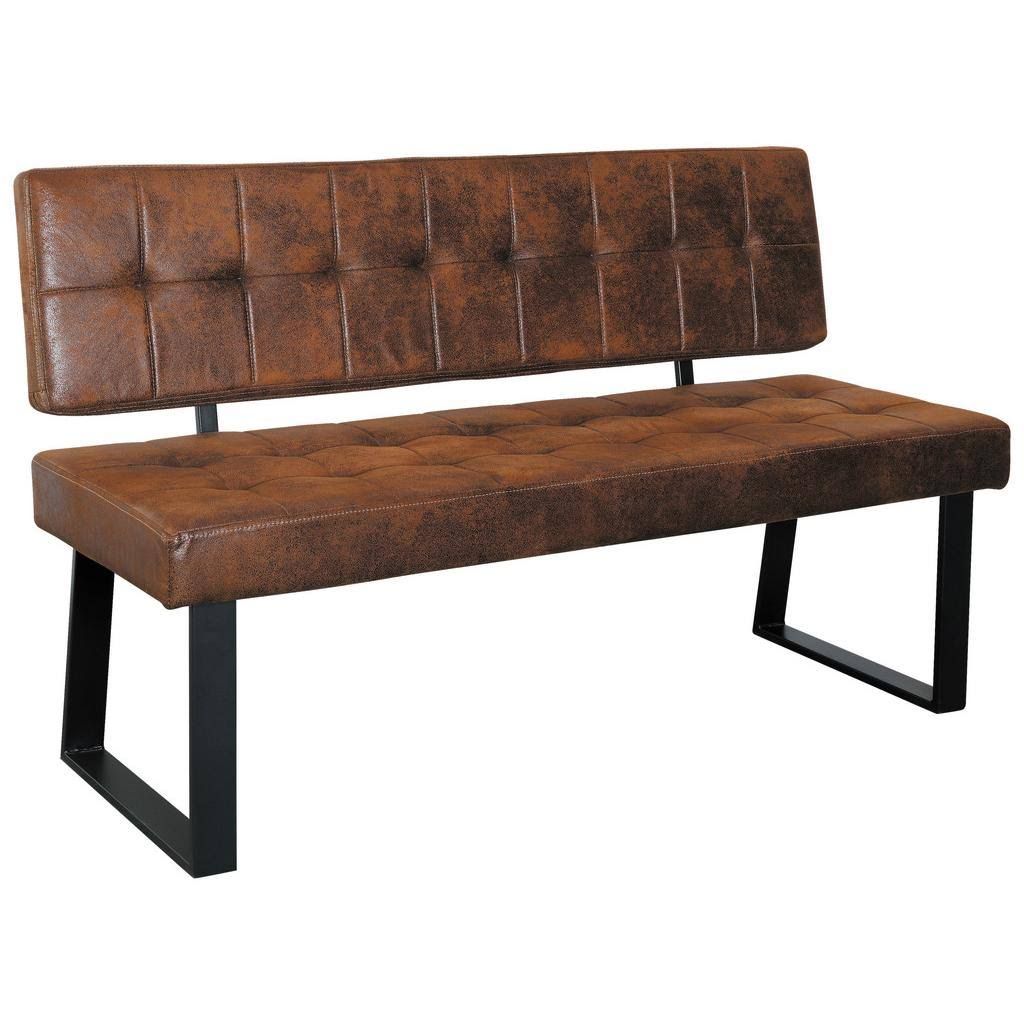 Mid.you Sitzbank Braun Metall Textil