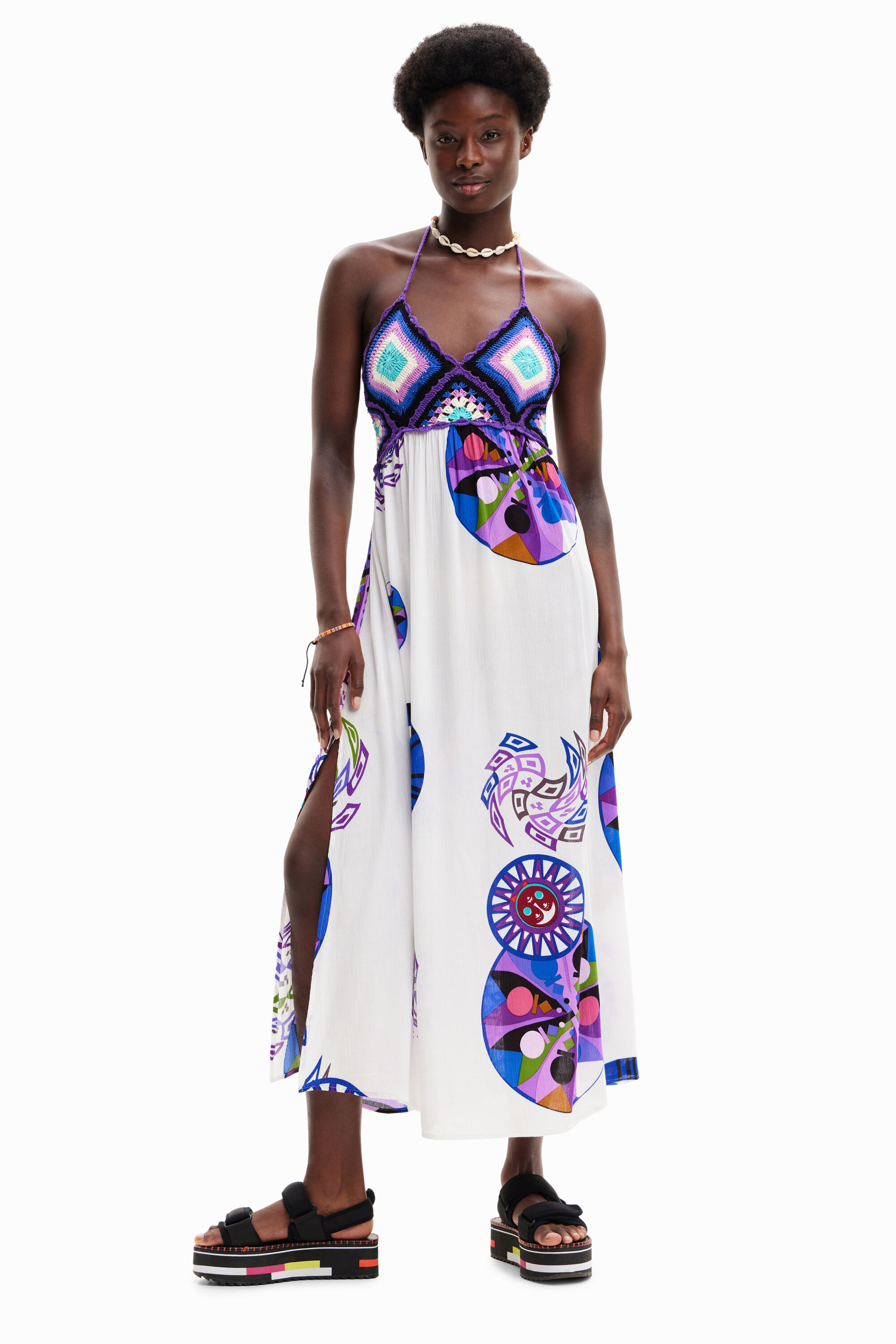 Robe longue crochet M. Christian Lacroix