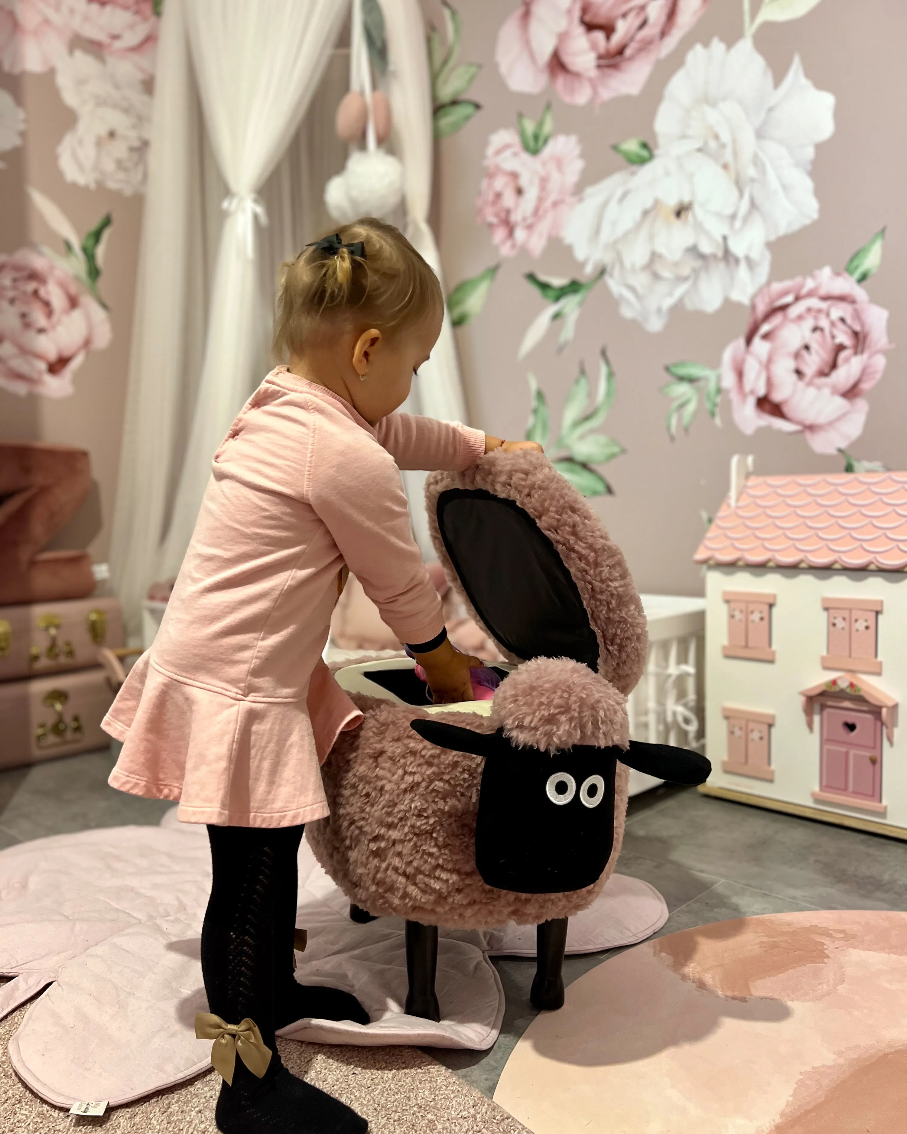 Dierenpoef met opbergruimte SHEEP Stof Roze Schaap