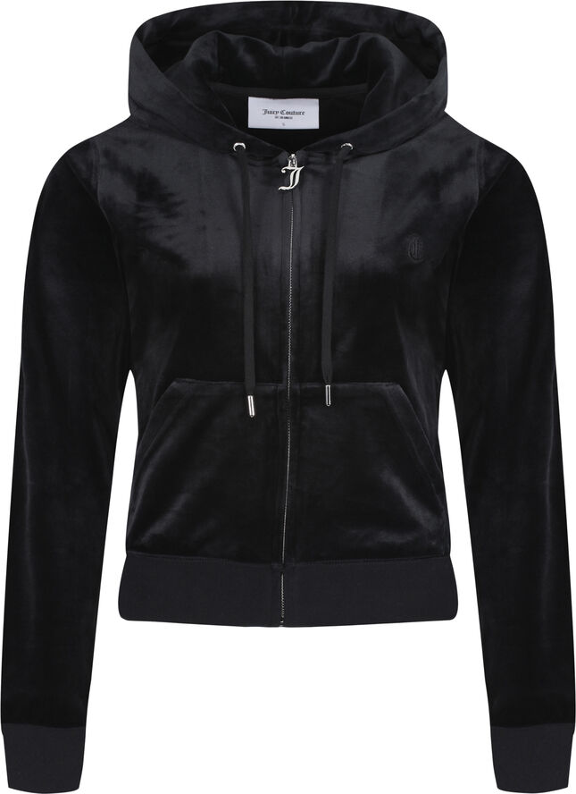 Juicy Couture Robertson Classic Velour Zip Trough Hoodie Black