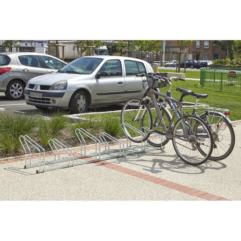 Râtelier sur 2 niveaux cote à cote pour 6 vélos