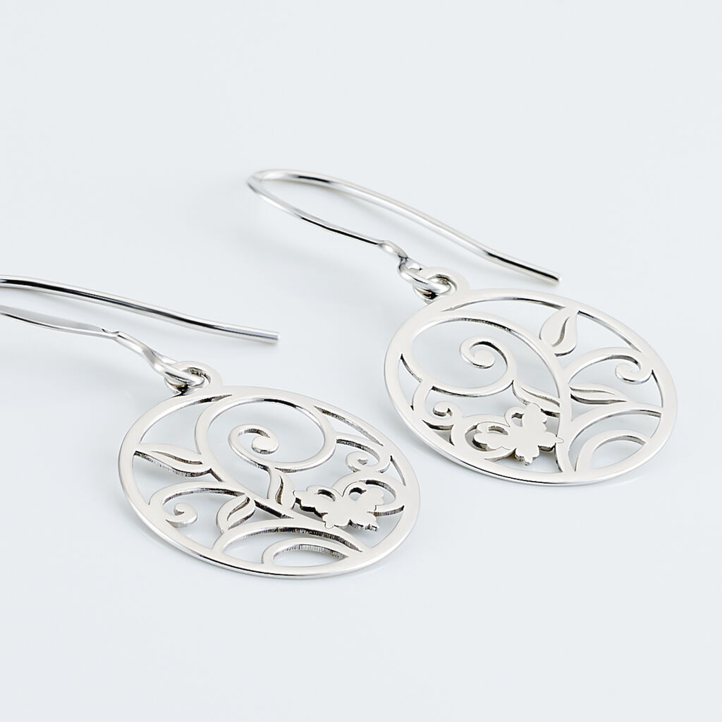 Boucles D'oreilles Pendantes Hita Argent Blanc