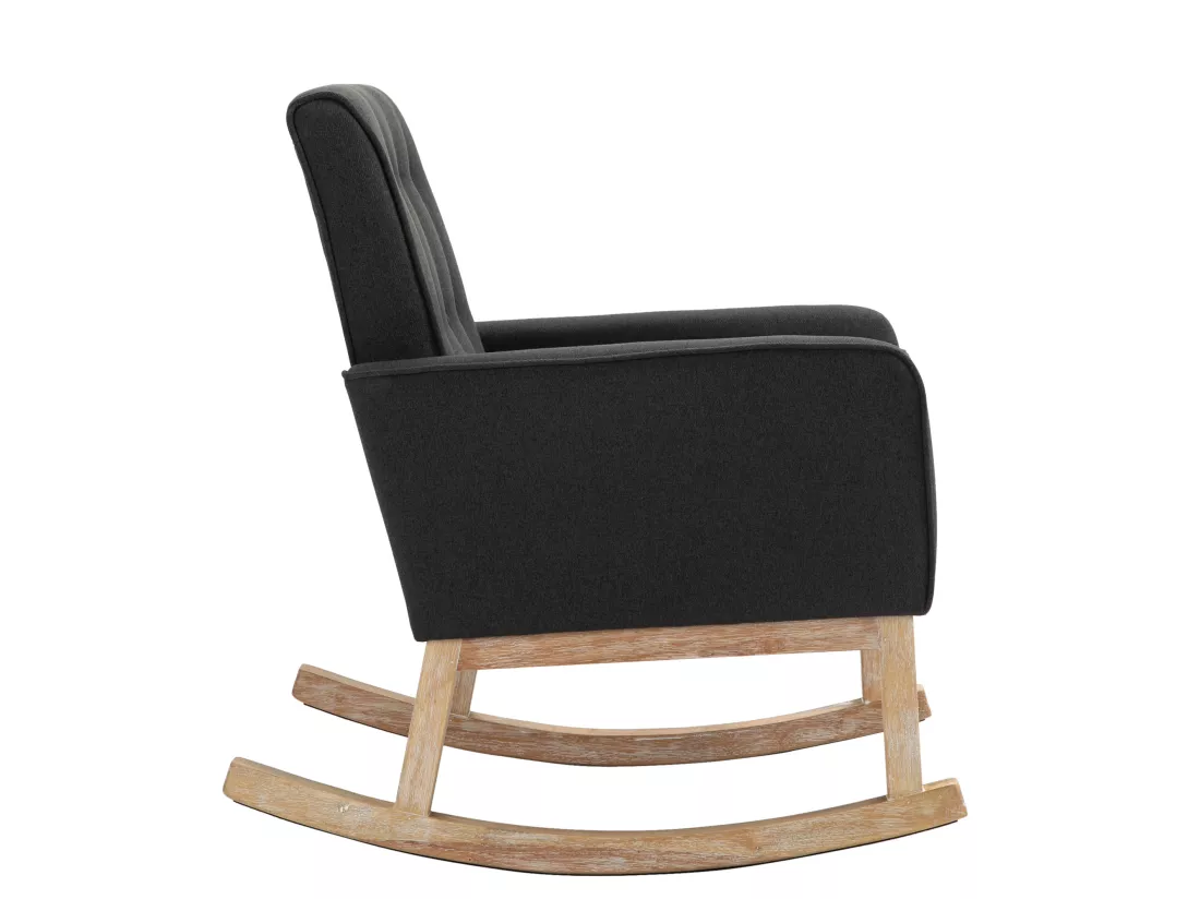 Chaise à bascule - Tissu & Bois - Gris foncé - Dream
