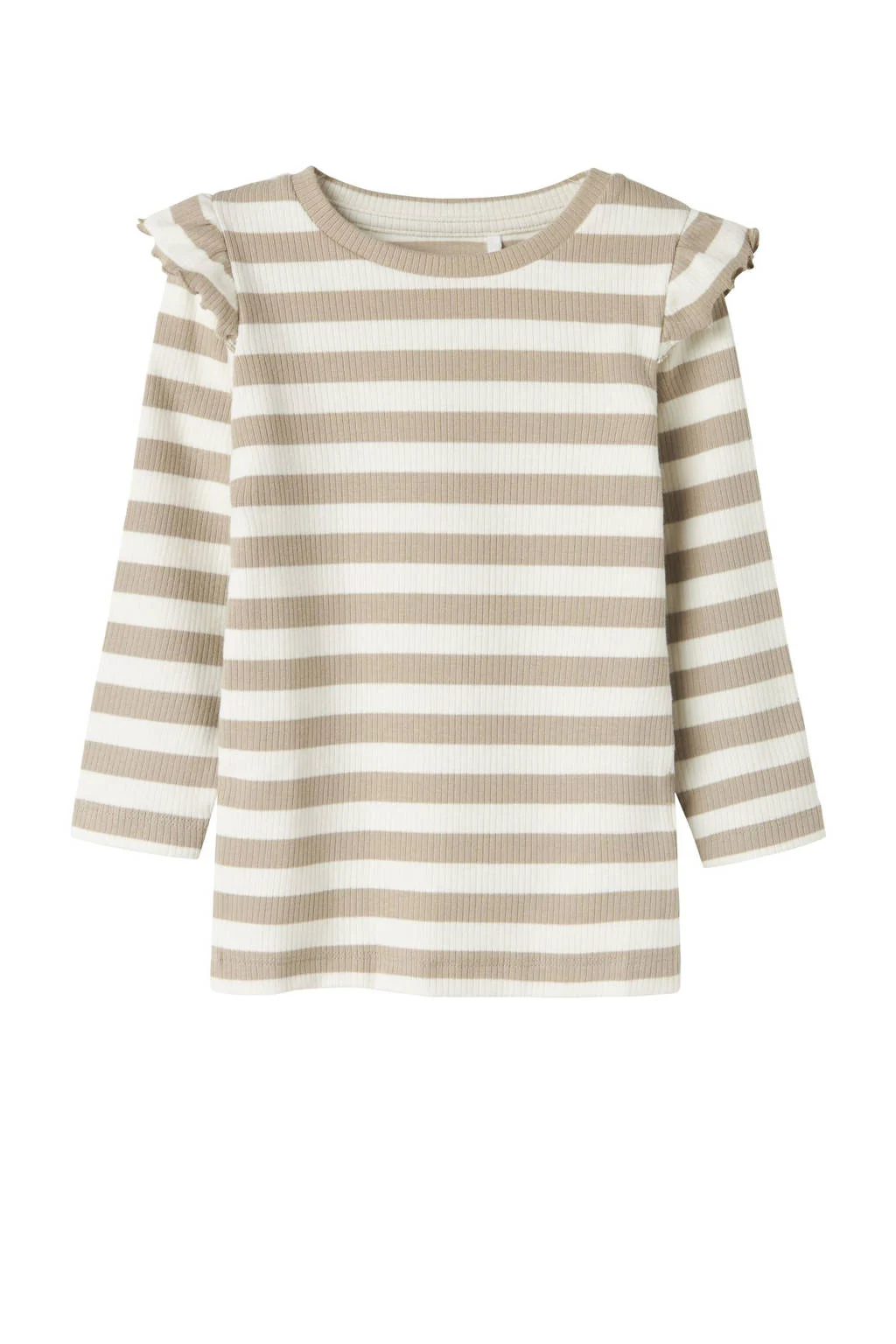 NAME IT longsleeve lichtbruin rib gebreid