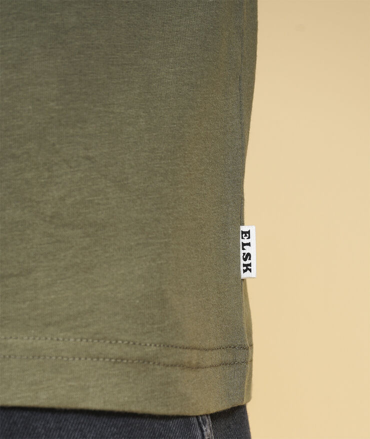 ELSK STATEMENT GLOBE MEN'S BRUSHED T-SHIRT 214 ivy green