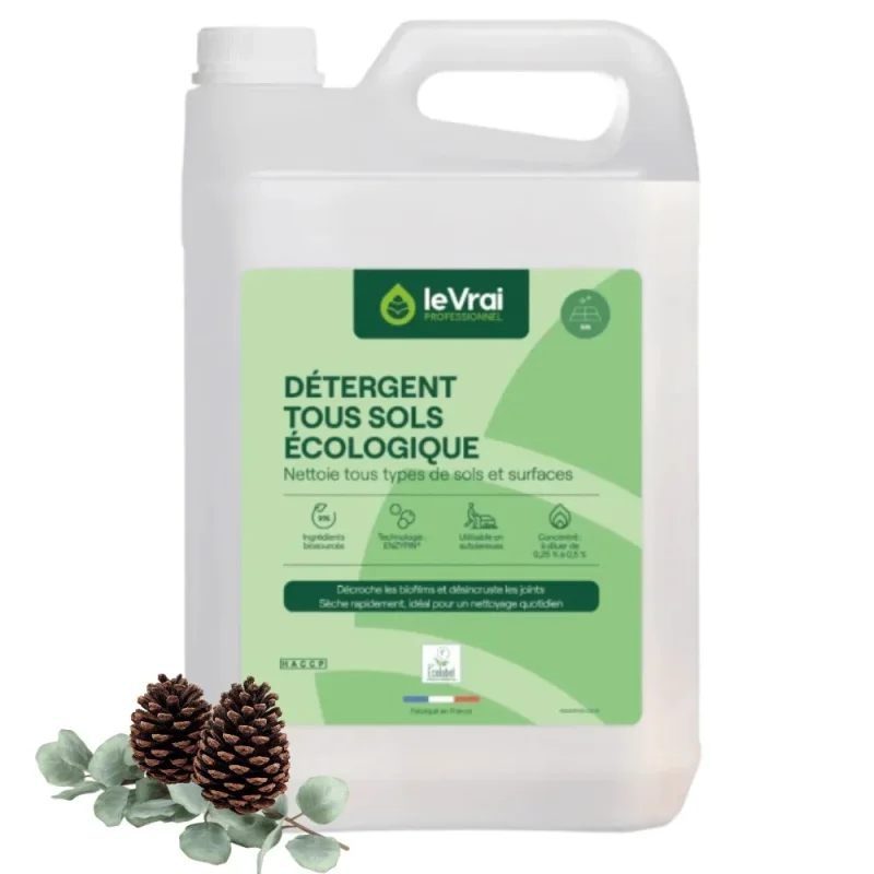 LE VRAI - Détergent sols et multi-surfaces Ecolabel - HACCP - 5L