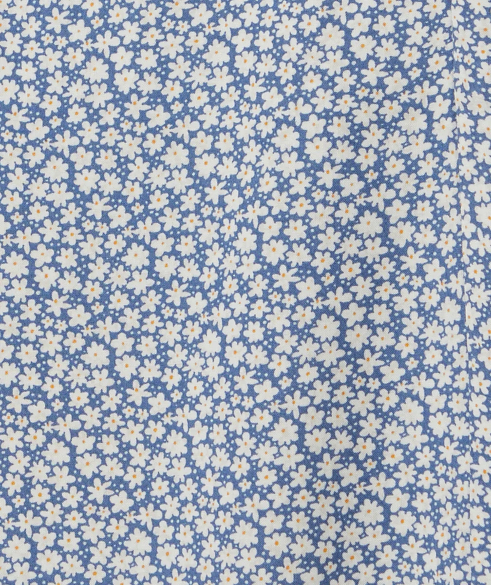 JUPE LONGUE BLEUE À IMPRIMÉ FLEURI AVEC FENTE EN VISCOSE RESPONSABLE