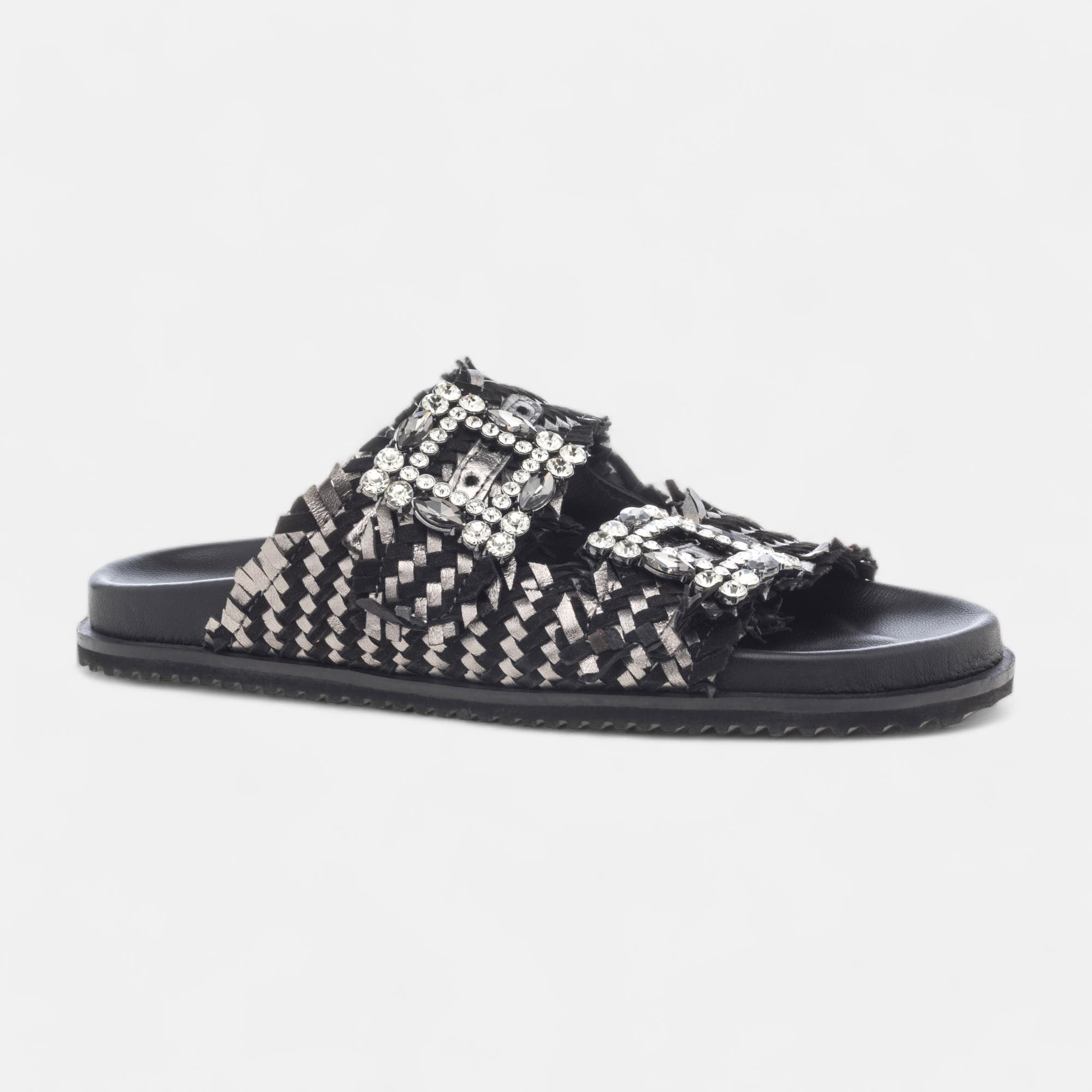 Mules Femme en cuir noir